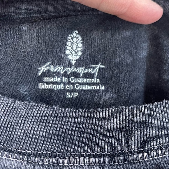 Free People Gray Acid Relaxed Fit Short Sleeve Tee with Crew Neck - Picture 3 of 7